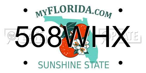 568WHX Florida License Plate