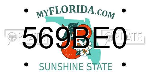 569BE0 Florida License Plate