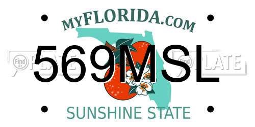 569MSL Florida License Plate