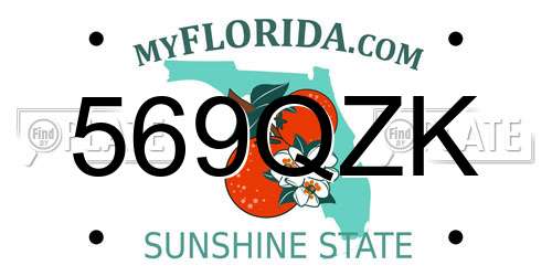 569QZK Florida License Plate