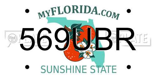 569UBR Florida License Plate