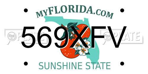 569XFV Florida License Plate