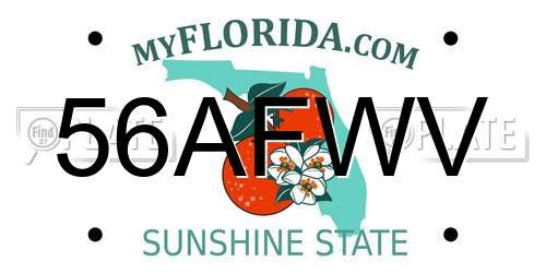 56AFWV Florida License Plate