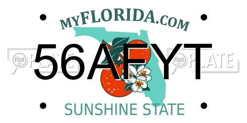 56AFYT Florida License Plate