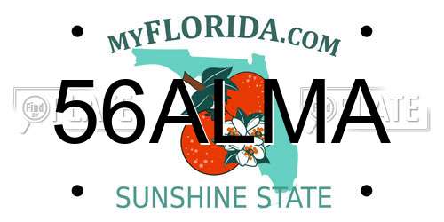 56ALMA Florida License Plate