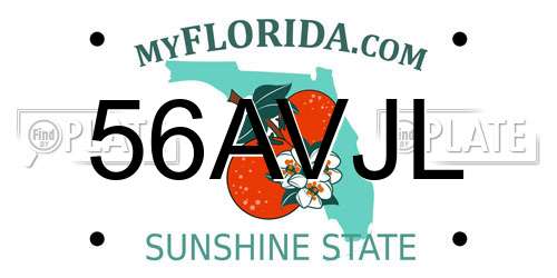 56AVJL Florida License Plate