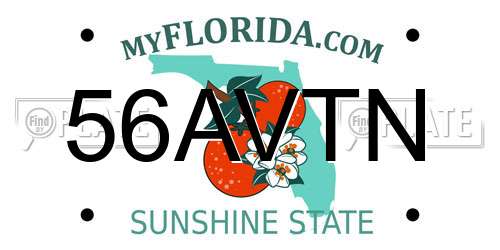 56AVTN Florida License Plate
