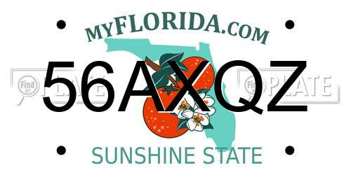 56AXQZ Florida License Plate