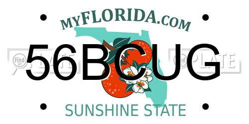 56BCUG Florida License Plate