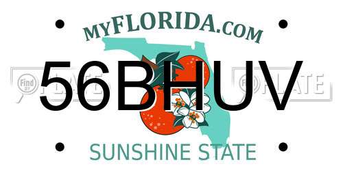 56BHUV Florida License Plate