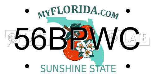 56BPWC Florida License Plate