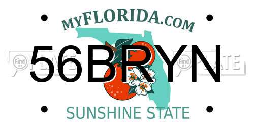 56BRYN Florida License Plate