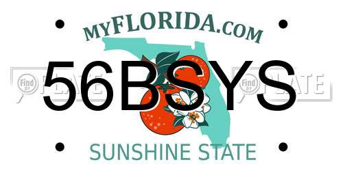 56BSYS Florida License Plate