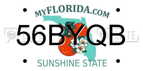 56BYQB Florida License Plate