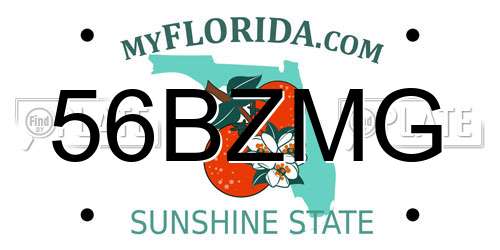 56BZMG Florida License Plate