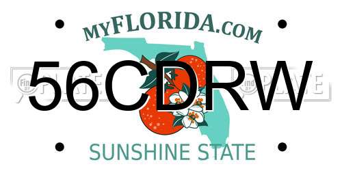 56CDRW Florida License Plate