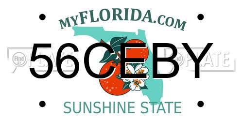 56CEBY Florida License Plate