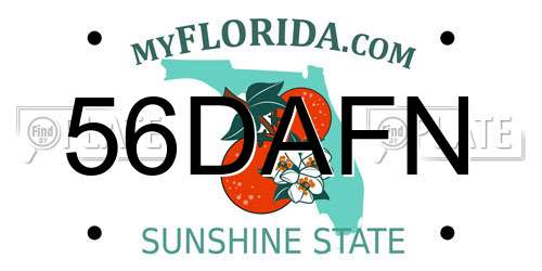 56DAFN Florida License Plate