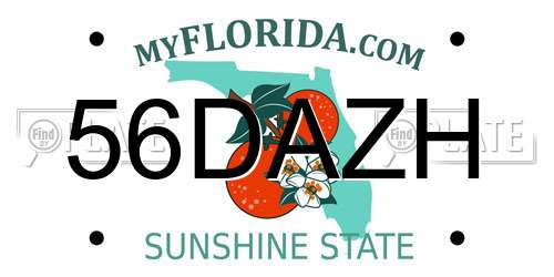56DAZH Florida License Plate