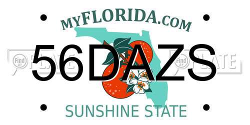 56DAZS Florida License Plate