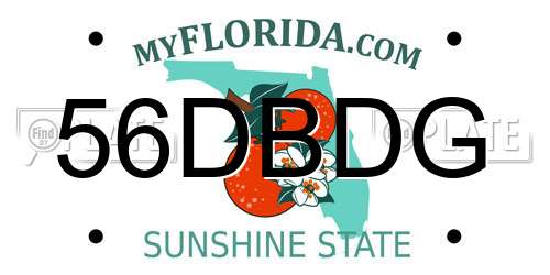 56DBDG Florida License Plate