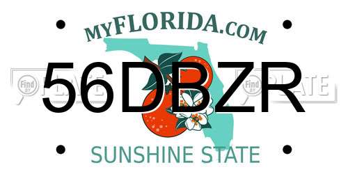 56DBZR Florida License Plate