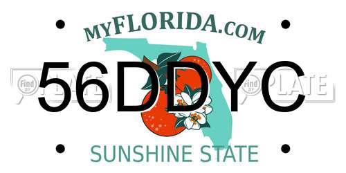 56DDYC Florida License Plate