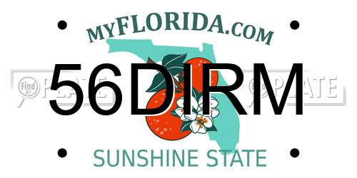 56DIRM Florida License Plate