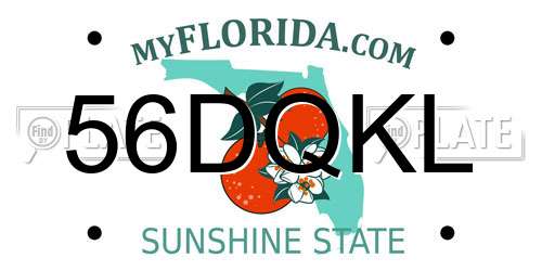 56DQKL Florida License Plate