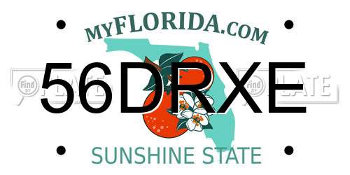 56DRXE Florida License Plate