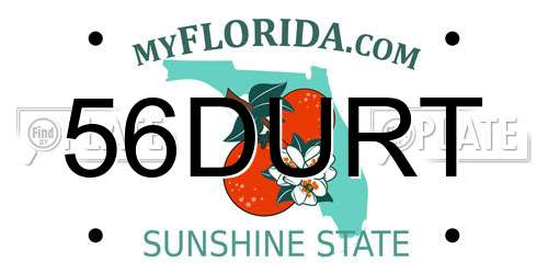 56DURT Florida License Plate