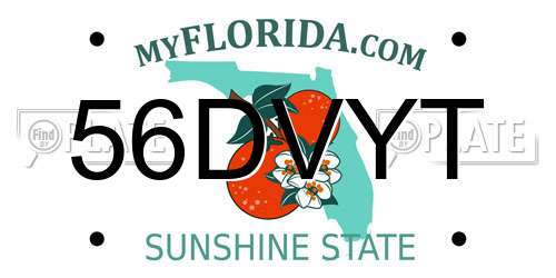 56DVYT Florida License Plate