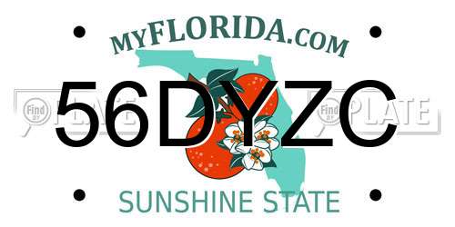 56DYZC Florida License Plate