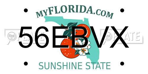 56EBVX Florida License Plate