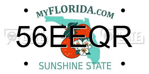 56EEQR Florida License Plate