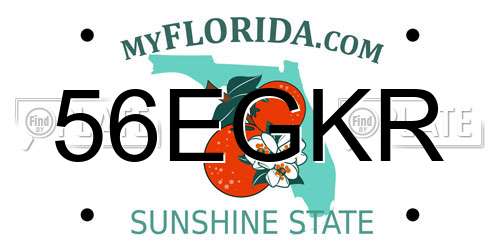 56EGKR Florida License Plate