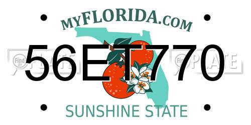56ET770 Florida License Plate