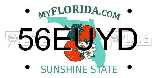 56EUYD Florida License Plate