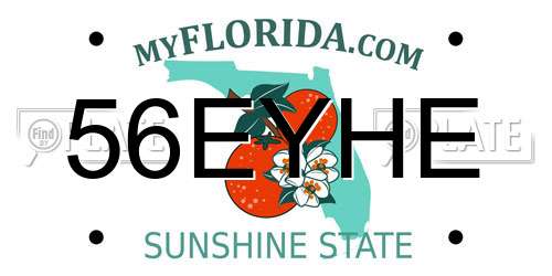 56EYHE Florida License Plate