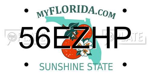 56EZHP Florida License Plate