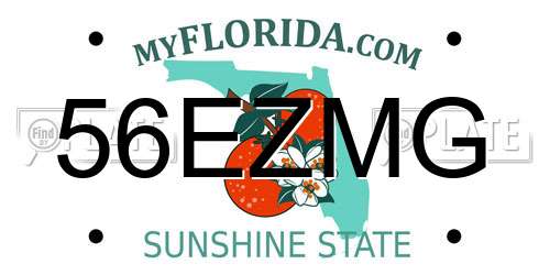 56EZMG Florida License Plate