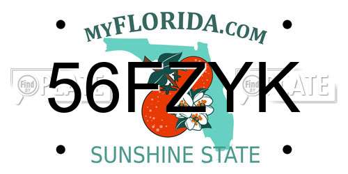 56FZYK Florida License Plate