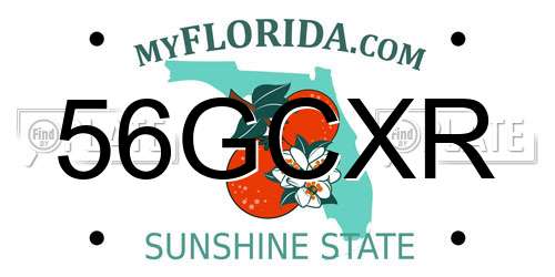 56GCXR Florida License Plate