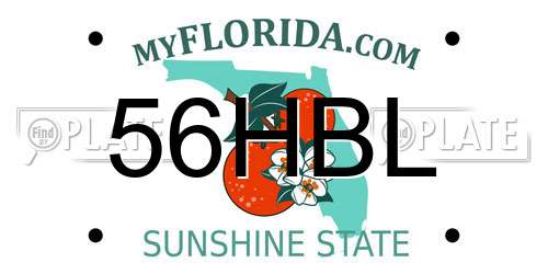 56HBL Florida License Plate
