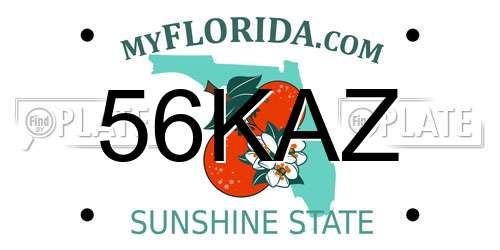 56KAZ Florida License Plate