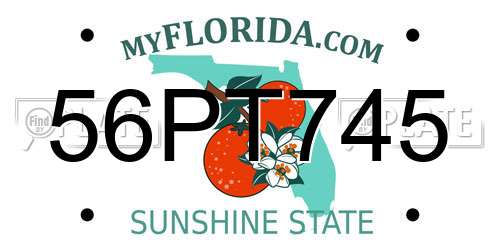 56PT745 Florida License Plate