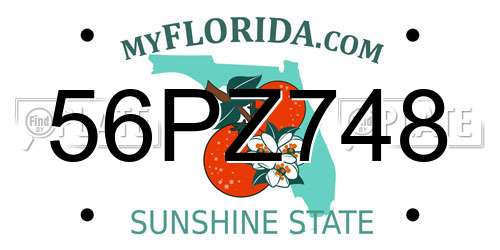 56PZ748 Florida License Plate