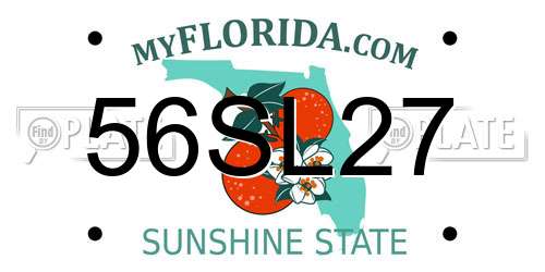 56SL27 Florida License Plate