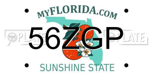 56ZGP Florida License Plate