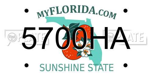 5700HA Florida License Plate